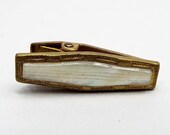 Mother of Pearl Tie Clip, Art Deco, Antique Tie Clip, White Pearly Shell, Gentleman Jewelry, Dapper Mens Gift for Him
