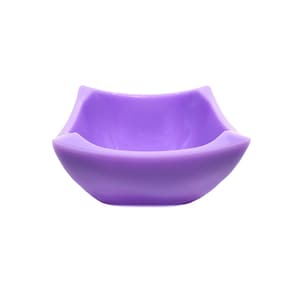 Handmade Small Square Resin Decorative Bowl, Pastel Purple, Angled Atomic Style Home Decor