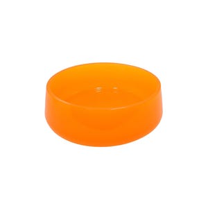 Handmade Neon Orange Resin Flared Round Decorative Bowl, UV Fluorescent Reactive