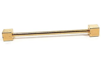 Lot Of 4 Vintage Silver Plated Brass HEX Ends Collar Bars Steampunk DIY A1