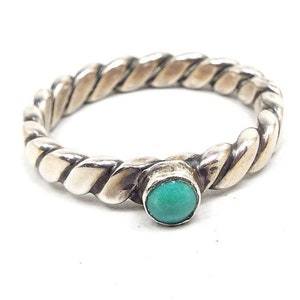 Faux Turquoise Vintage Ring, Silver Tone