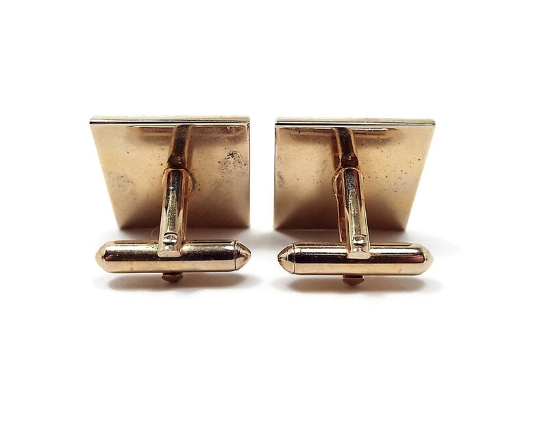 Square Cuff Links Textured Gold Tone Best man Groom Gift Vintage Cufflinks Mens Formal Retro 1970s 70s Wedding Jewelry