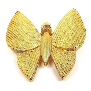 Crown Trifari Vintage Butterfly Brooch Pin, Gold Tone, Insect Jewelry, Gifts Under 25