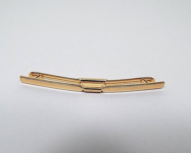 Gold Tone Mid Century Gentleman Fashion Simple Plain Best Man Groom Gift Wedding Jewelry Vintage Long Collar Clip Vintage Collar Bar