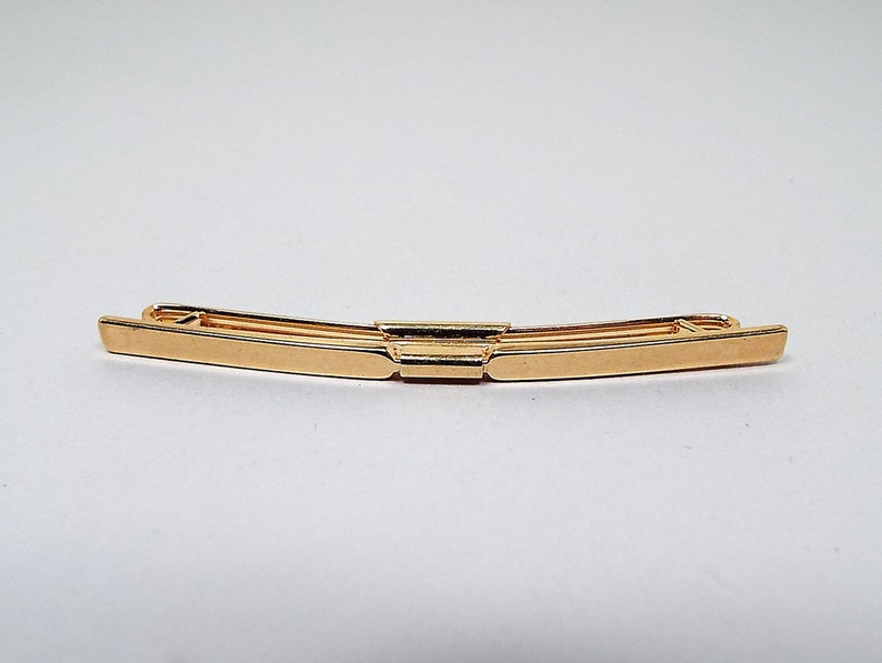 Gold Tone Mid Century Gentleman Fashion Simple Plain Best Man Groom Gift Wedding Jewelry Vintage Long Collar Clip Vintage Collar Bar