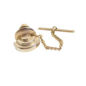 Mid Century Vintage Gold Tone Multi Tiered Half Circle Tie Tack