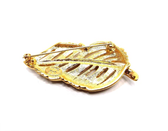 Napier F90 Vintage Feather Brooch, Gold Tone - image 2