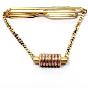 Swank Modernist Style Vintage Tie Chain, Gold Tone