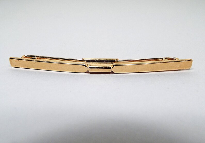 Gold Tone Mid Century Gentleman Fashion Simple Plain Best Man Groom Gift Wedding Jewelry Vintage Long Collar Clip Vintage Collar Bar