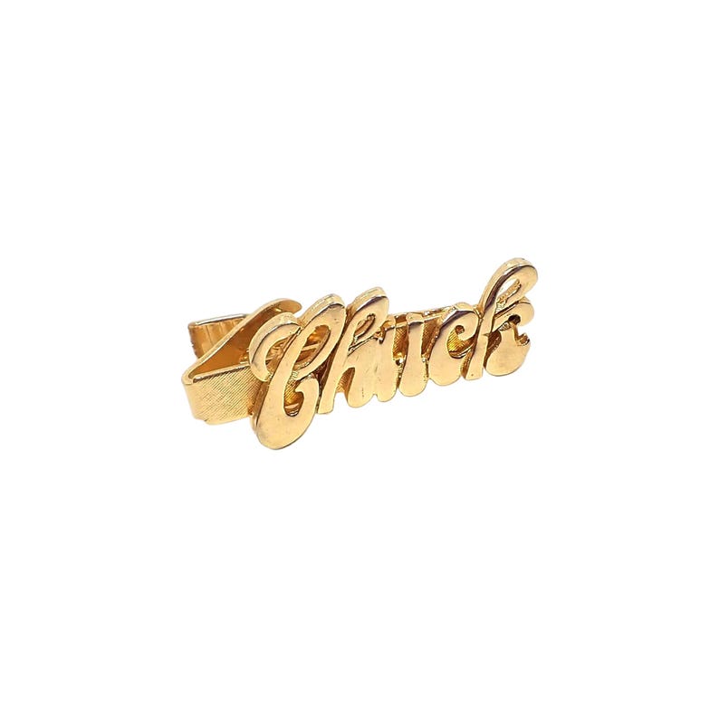 Chuck Lettering Vintage Name Chuck Gold Tone Tie Clip - Etsy