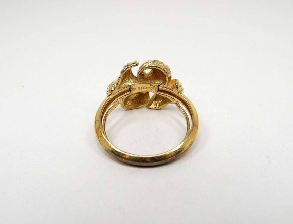 Avon Retro Vintage Bow Ring, Gold Tone - image 4