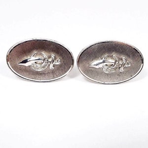 Anson Sterling Silver Mid Century Vintage Shriners Cufflinks with Diamond Accents, Fraternal Jewelry