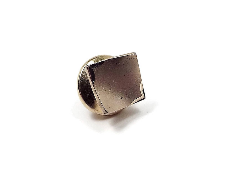 Matte Gold Tone Curved Square Mens Gift Swank Signed Suit Jewelry Mid Century 1960s 60s Vintage Tie Tack