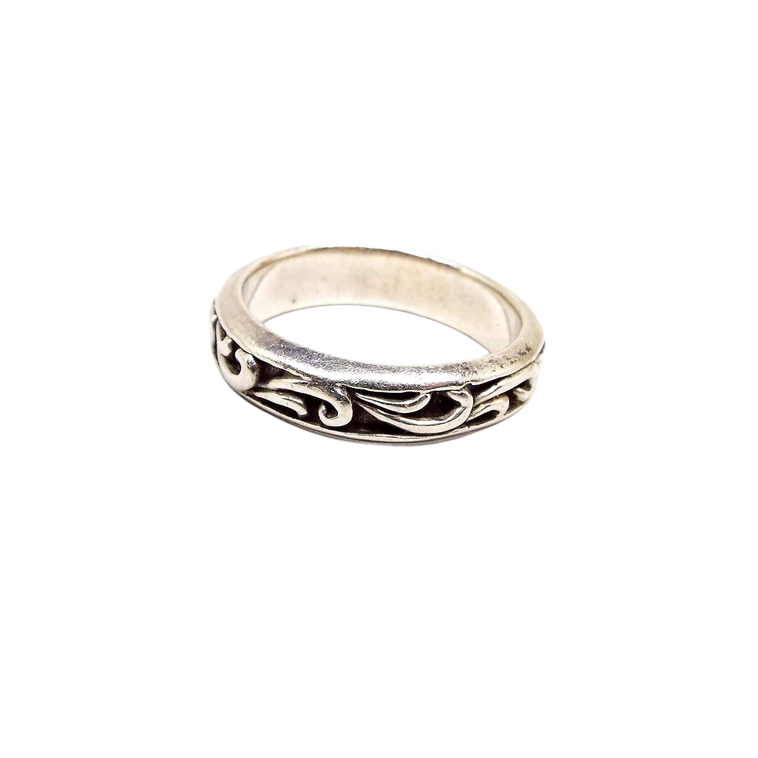 Vintage Band Ring, NF Sterling Silver, Art Nouveau Style - Etsy