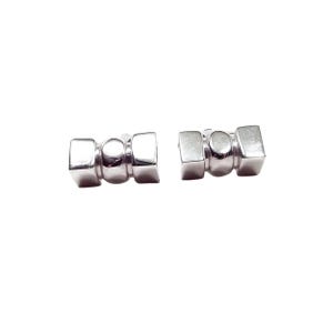 Shields Mid Century Vintage Geometric Style Angled Silver Tone Cufflinks
