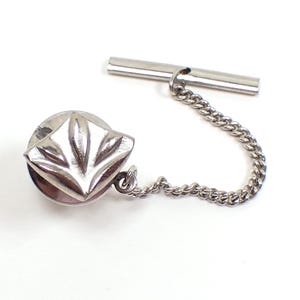 1960&#39;s  Mid Century Vintage Tie Tack, Silver Tone Flared Design, Hipster Mens Jewelry, Gifts for Him
