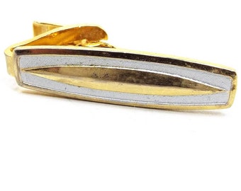 Two Tone Modernist Retro Vintage Tie Clip