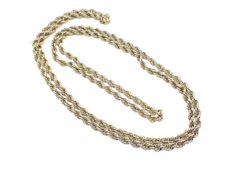 Long Monet Vintage Two Tone Twisted Rope Chain Necklace - Etsy