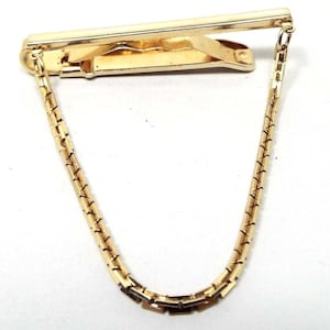 Vintage Gold Tone Square Link Slide on Tie Chain