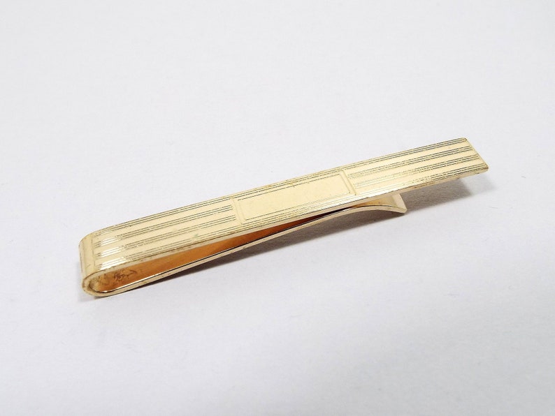 Mid Century 1950s 50s Dapper Gentleman Hayward Signed Gold Filled Tie Bar 1 20th 14K GF Tie Clip Best Man Groom Gift WEH Clasp