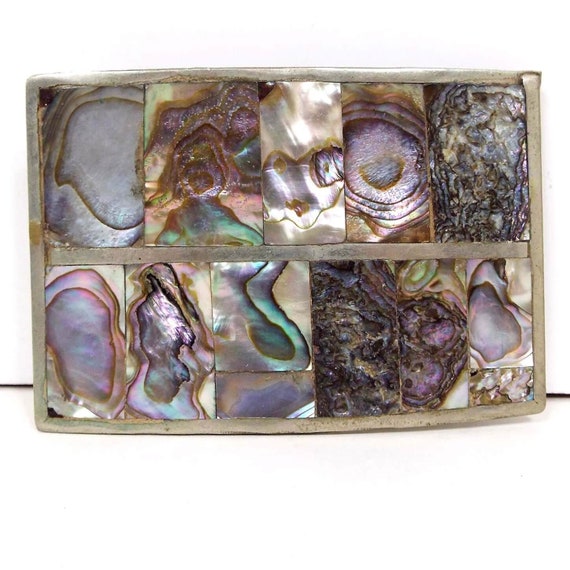 Mexican Retro Vintage Abalone Belt Buckle