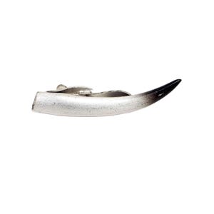 Vintage Hickok Silver Tone Metal Steer Horn Style Tie Clip
