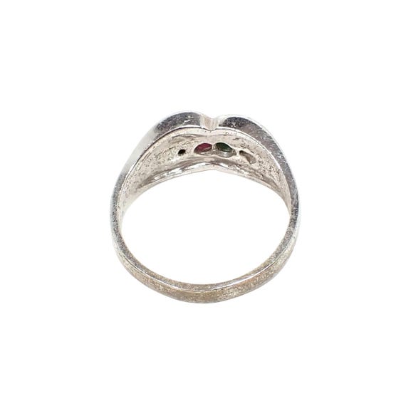 Vintage Lab Created Ruby and Emerald Sterling Sil… - image 5