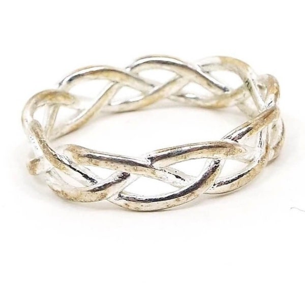 IBB Sterling Silver Open Celtic Style Vintage Band Ring