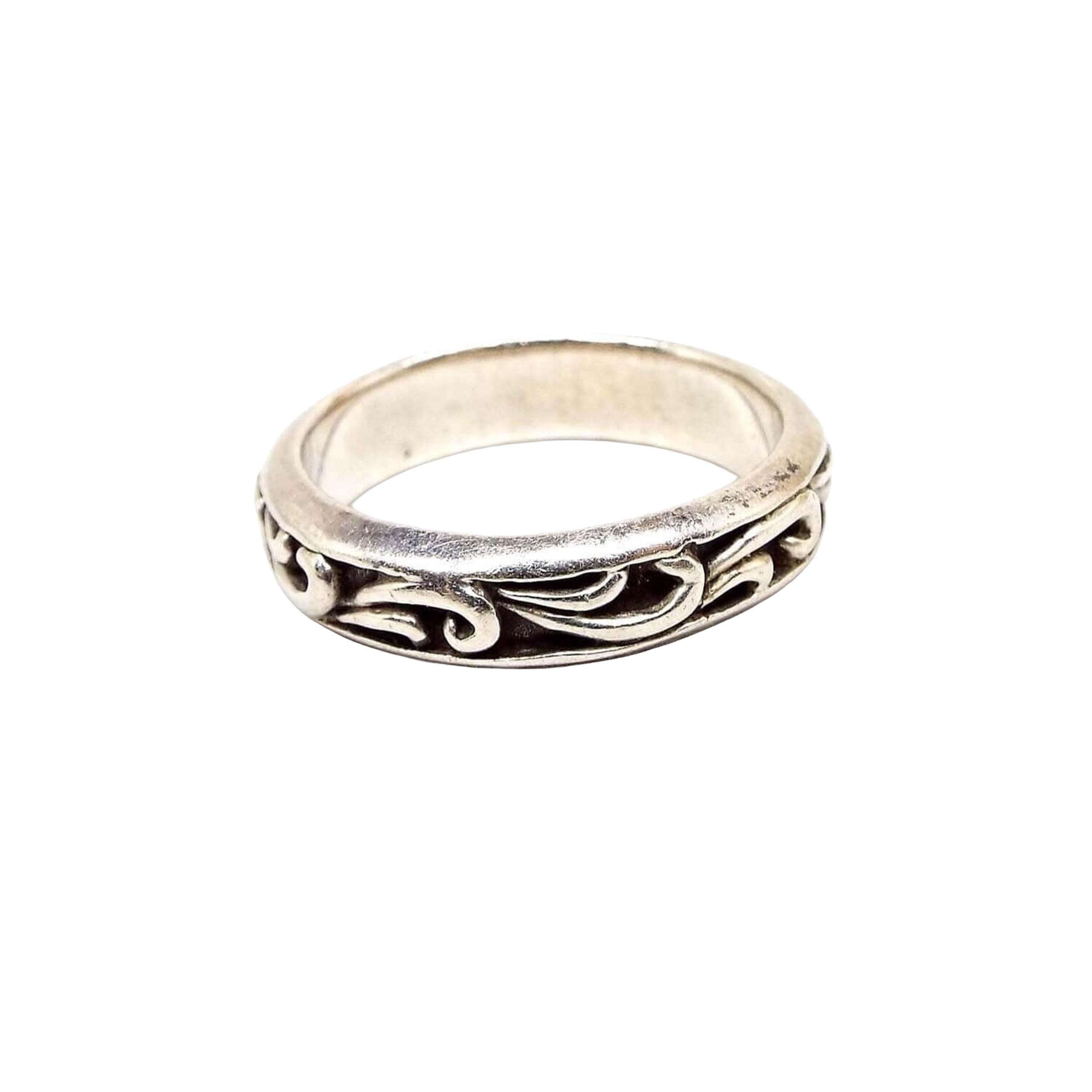 Vintage Band Ring, NF Sterling Silver, Art Nouveau Style - Etsy