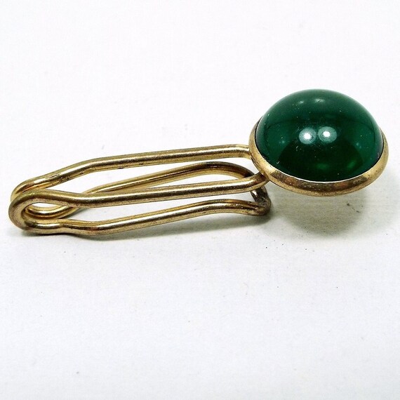 1950's Domed Green Lucite Mid Century Vintage Tie… - image 1