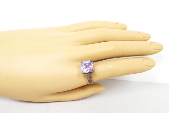 Sterling Silver and Purple Cubic Zirconia Vintage… - image 2