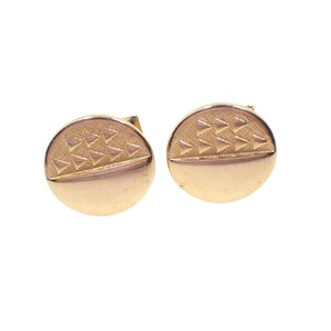 Boutons de manchette vintage des années 1960, boutons de manchette géométriques ronds ton or, cadeaux pour lui de moins de 30 ans