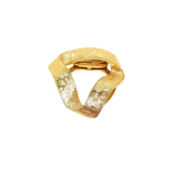 Lieba Vintage Textured Gold Tone Scarf Clip