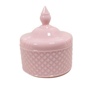Boîte à bijoux faite main en résine rose barbe à papa, bonbonnière avec couvercle, pot décoratif rose pastel, décoration printanière pour baby shower, cadeaux pour elle