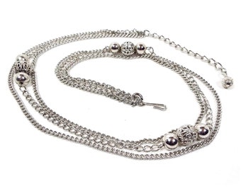 Retro Vintage Multi Strand Chain Necklace with Removable Strand