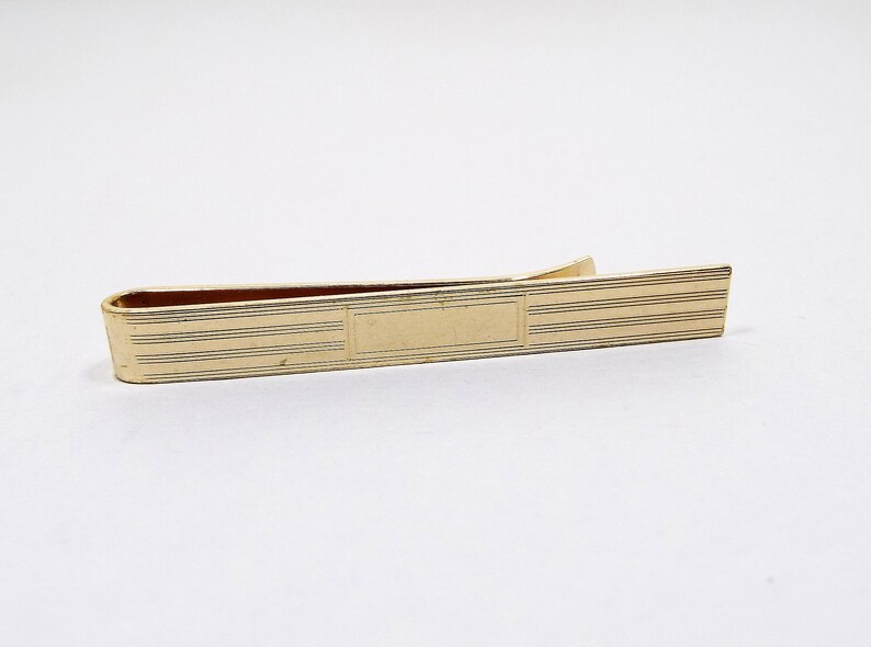 Mid Century 1950s 50s Dapper Gentleman Hayward Signed Gold Filled Tie Bar 1 20th 14K GF Tie Clip Best Man Groom Gift WEH Clasp