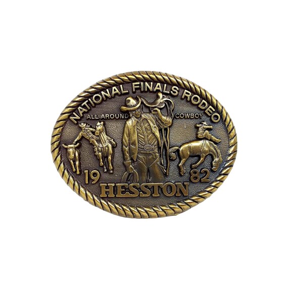 Vintage 1982 Hesston National Finals Rodeo Belt Buckle - Etsy
