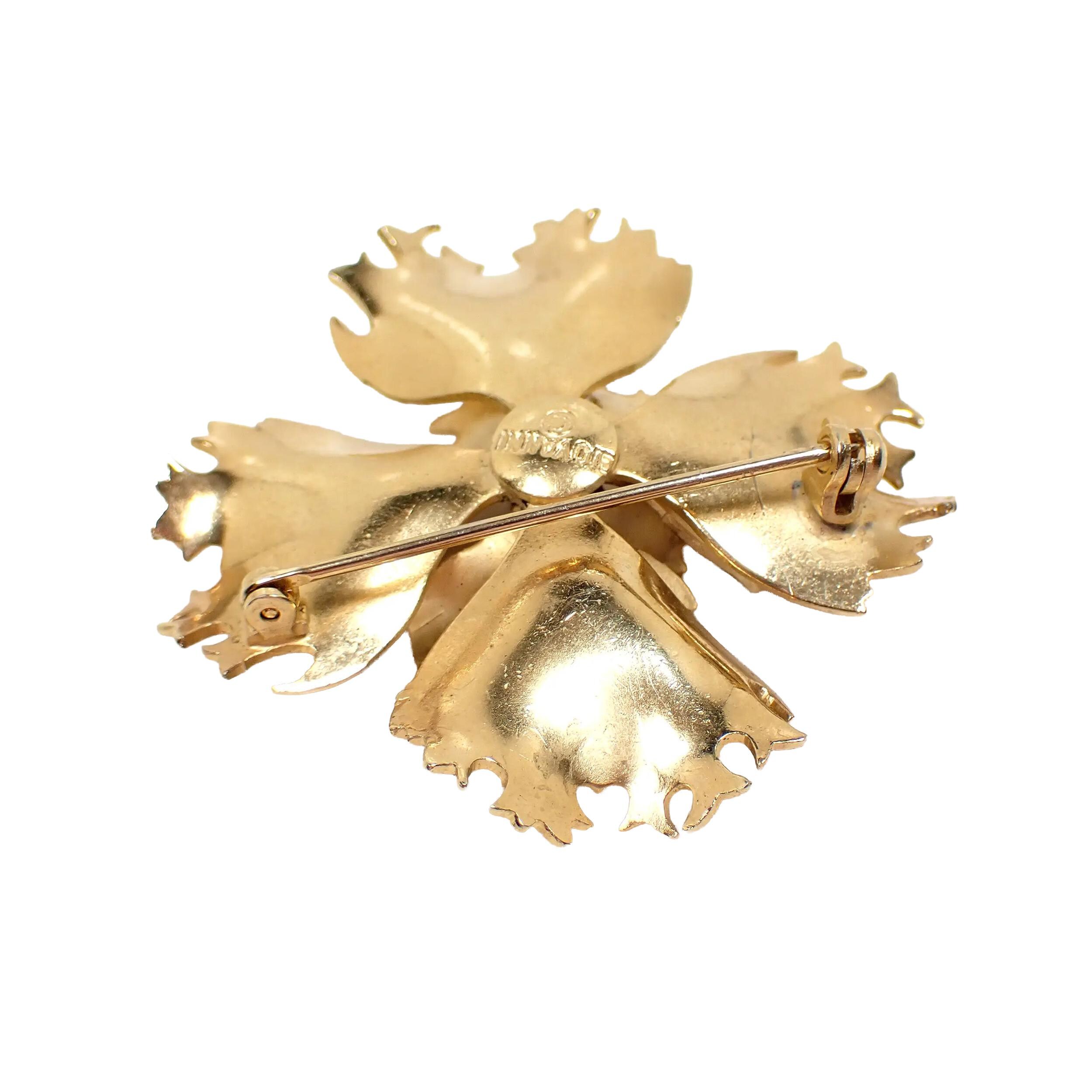 Vintage Giovanni Mate Chic Gold Floral Brooch Signed Giovanni Gold Tone Flower Brooch Jewelry - Etsy main image 4