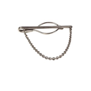 1940s Vintage Rolo Link Vintage Tie Chain, Silver Tone