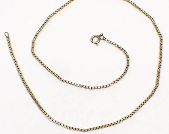 15 Inch Avon Gold Filled Vintage Box Chain Necklace with Spring Ring Clasp