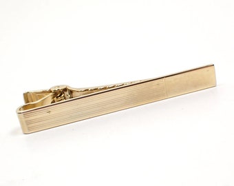 Anson Mid Century Vintage Tie Clip Clasp with Striped Design, Gold Tone, Gentleman Jewelry, Gifts for Him