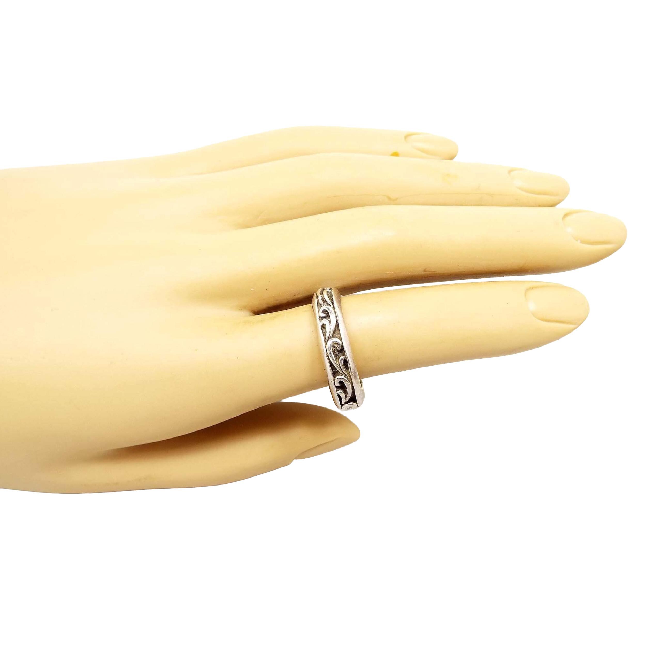 Vintage Band Ring, NF Sterling Silver, Art Nouveau Style - Etsy