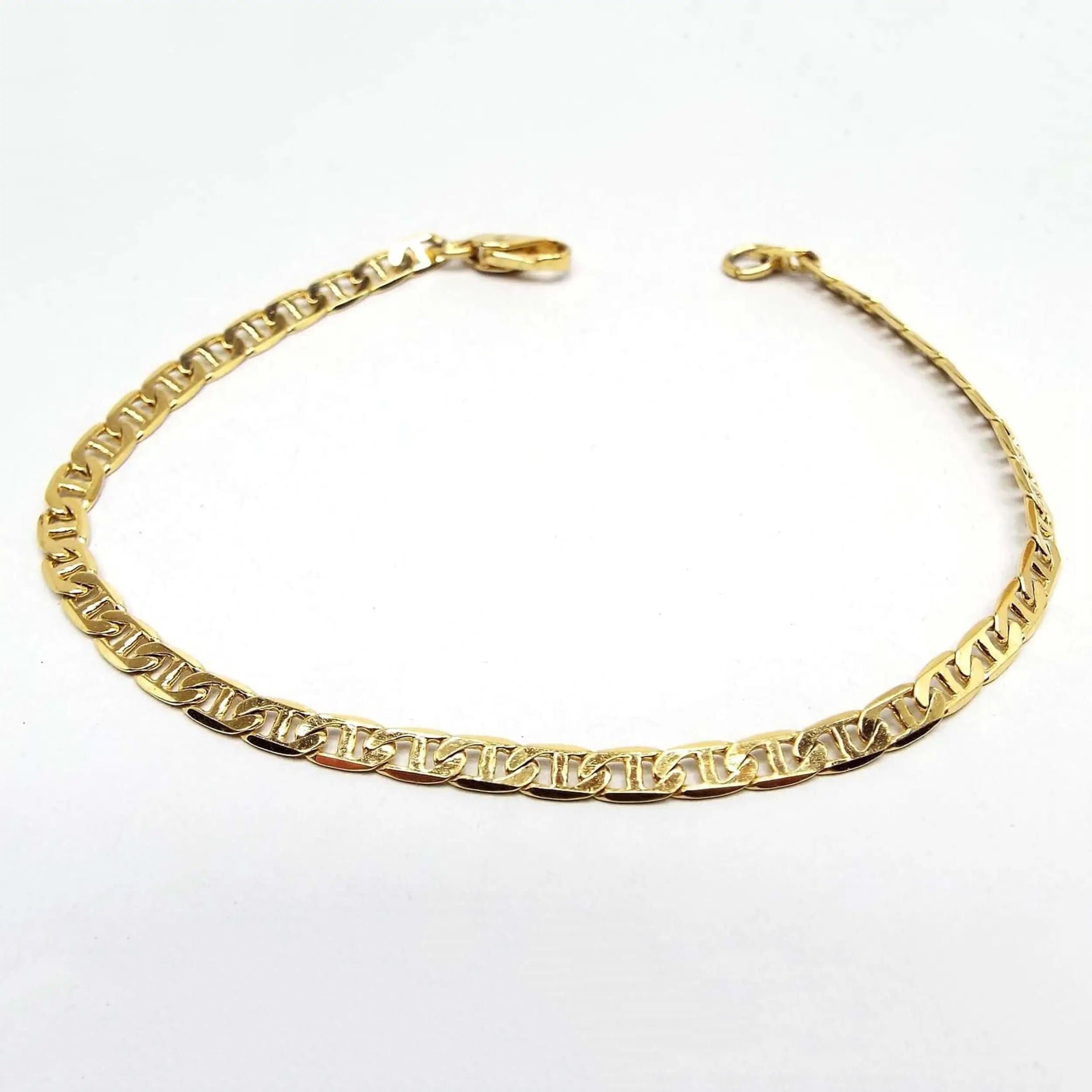 1980's Vintage Mariner Chain Bracelet, Gold Tone