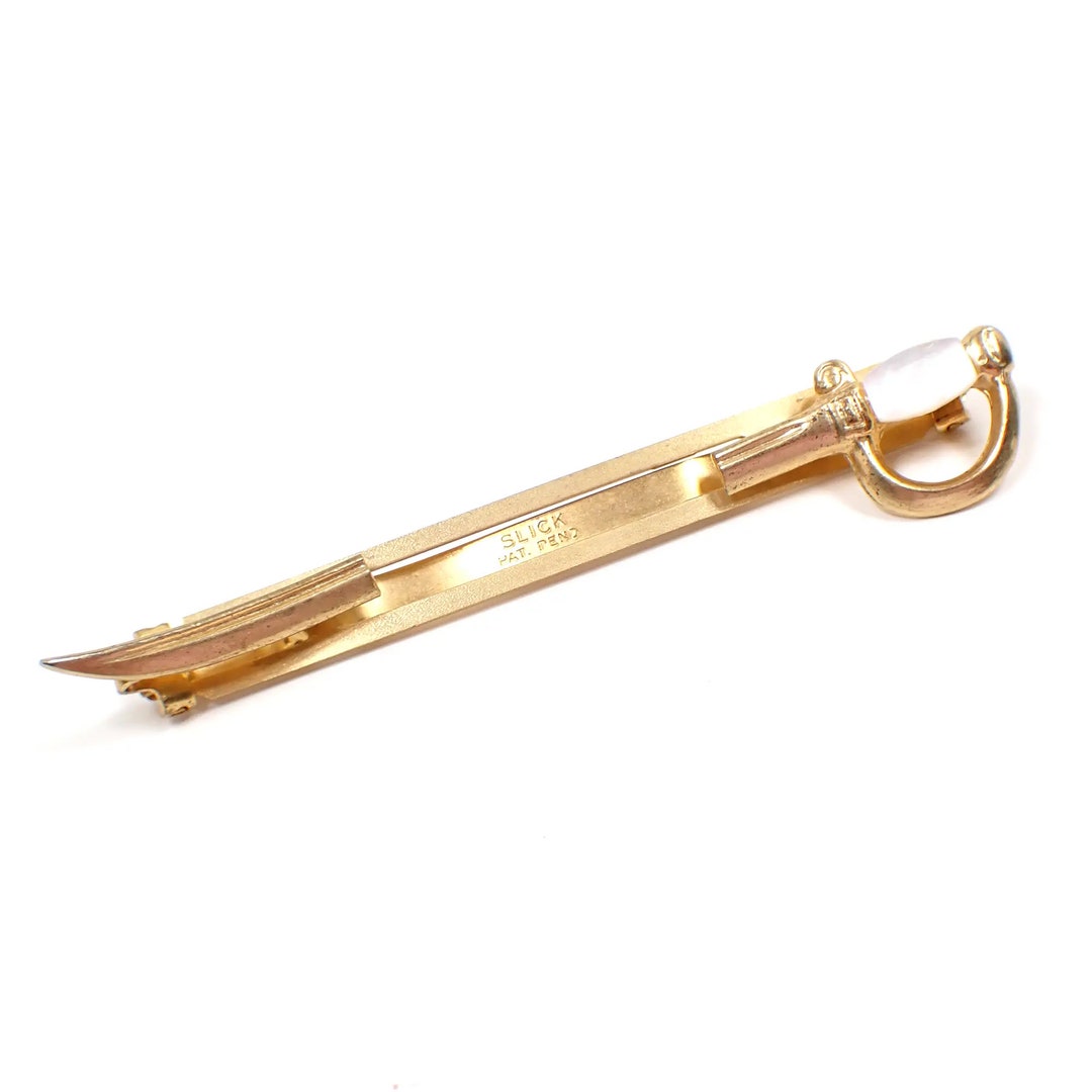 Slick Vintage Rapier Sword Tie Bar With Mother of Pearl Handle, Pearly ...