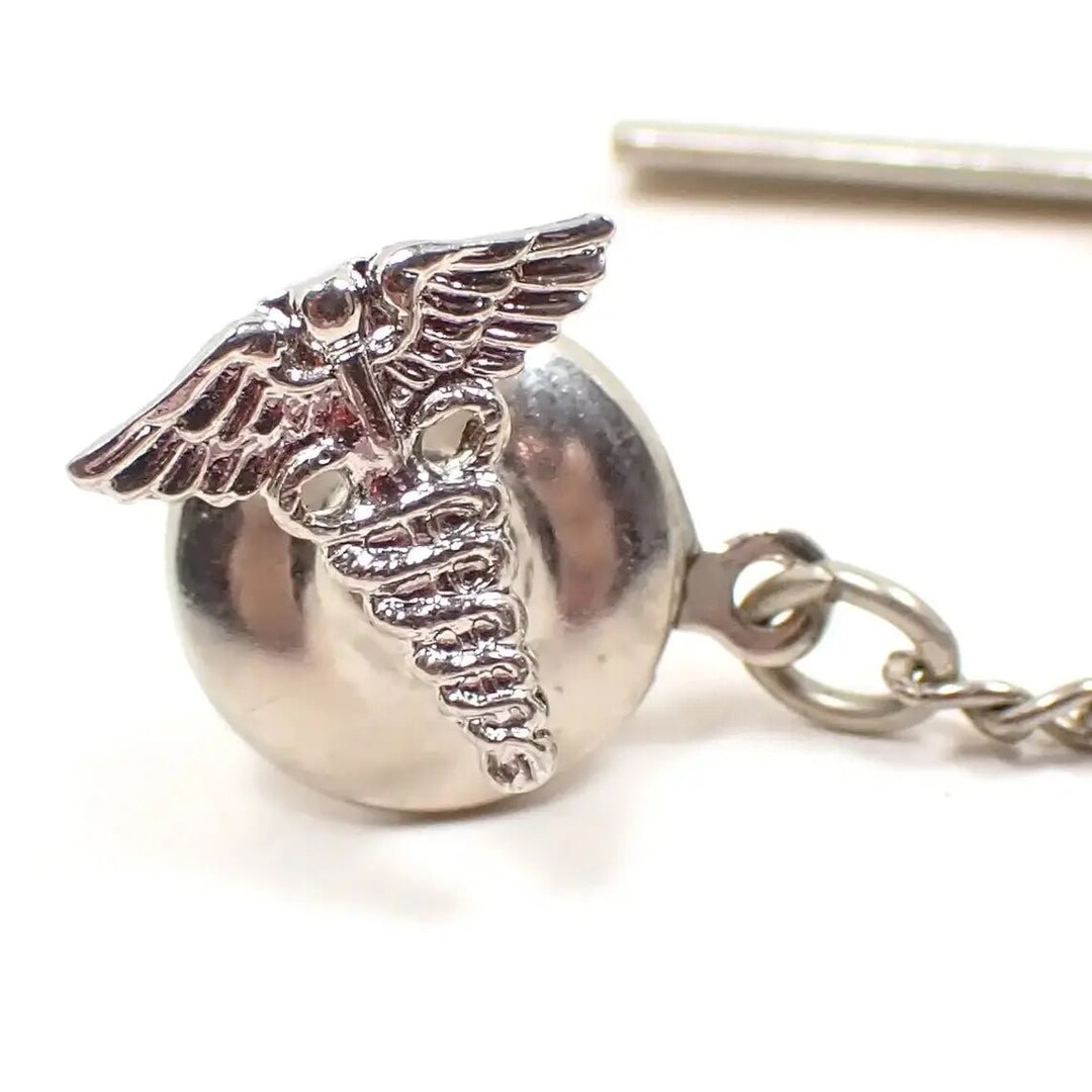 Sterling Silver Vintage Caduceus Tie Tack Medical Symbol Etsy