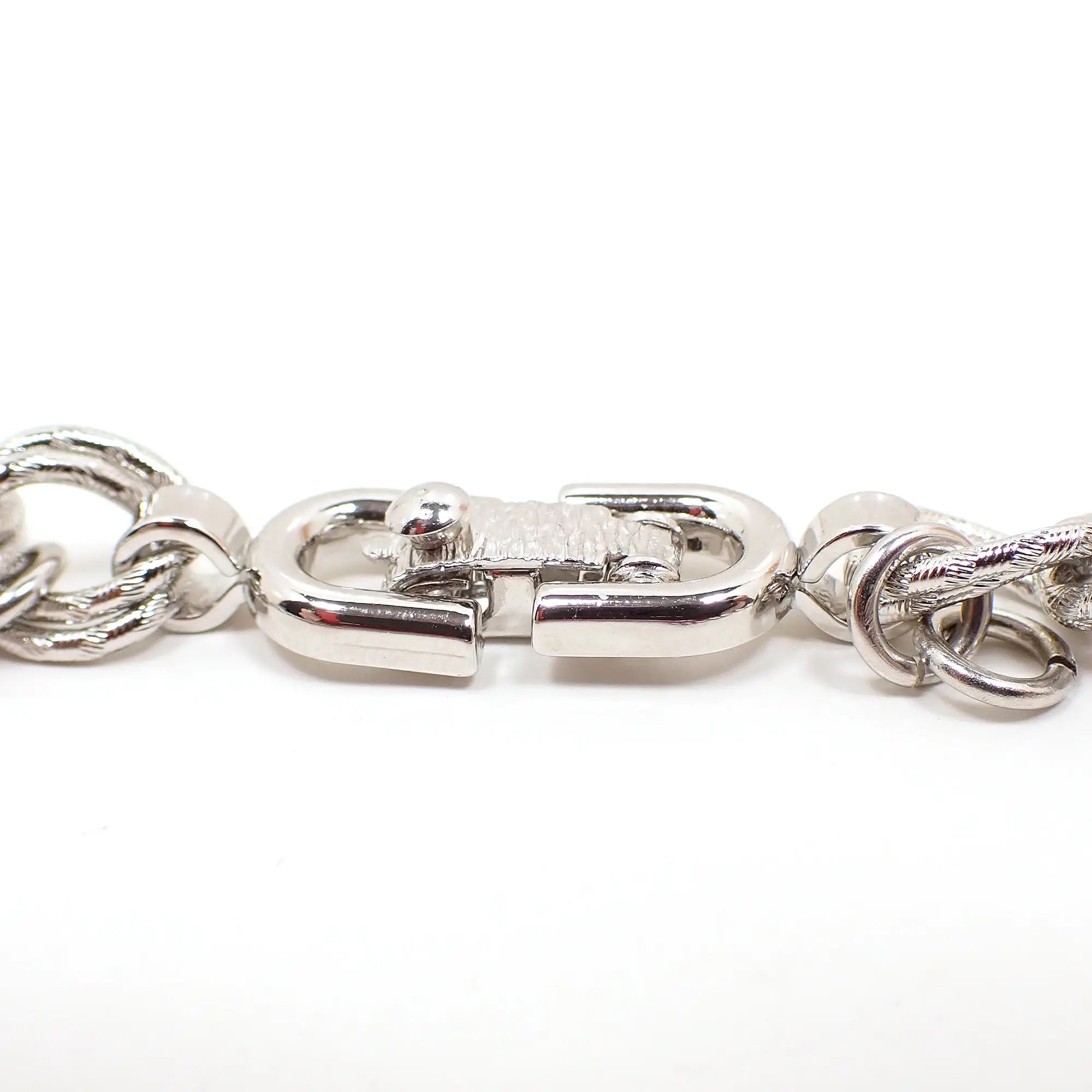 アクセサリー 60s German Vintage Double Chain Bracelet 1960's Monet Mid Century Vintage Silver Tone Double Link