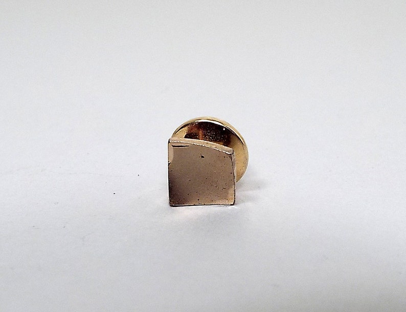Matte Gold Tone Curved Square Mens Gift Swank Signed Suit Jewelry Mid Century 1960s 60s Vintage Tie Tack