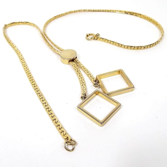 Lariat Style Adjustable Sliding Open Square Vinta… - image 1
