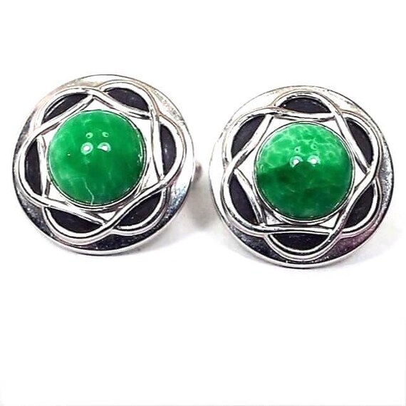 Boutons De Manchette Vintage Anson - Finition Or Vert, Bijou Homme Occasion MT-45A