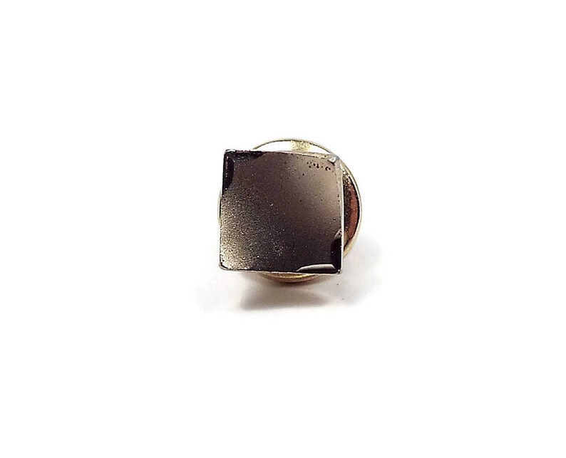 Matte Gold Tone Curved Square Mens Gift Swank Signed Suit Jewelry Mid Century 1960s 60s Vintage Tie Tack